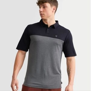 46. Veece Color Block Polo | Color - Black Charcoal